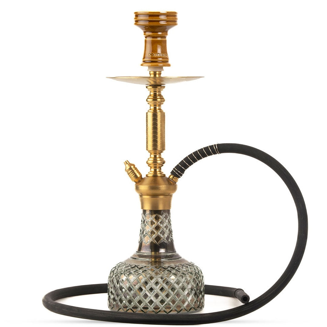 COCOYAYA Valencia Hookah - Golden & Cut Glass Base