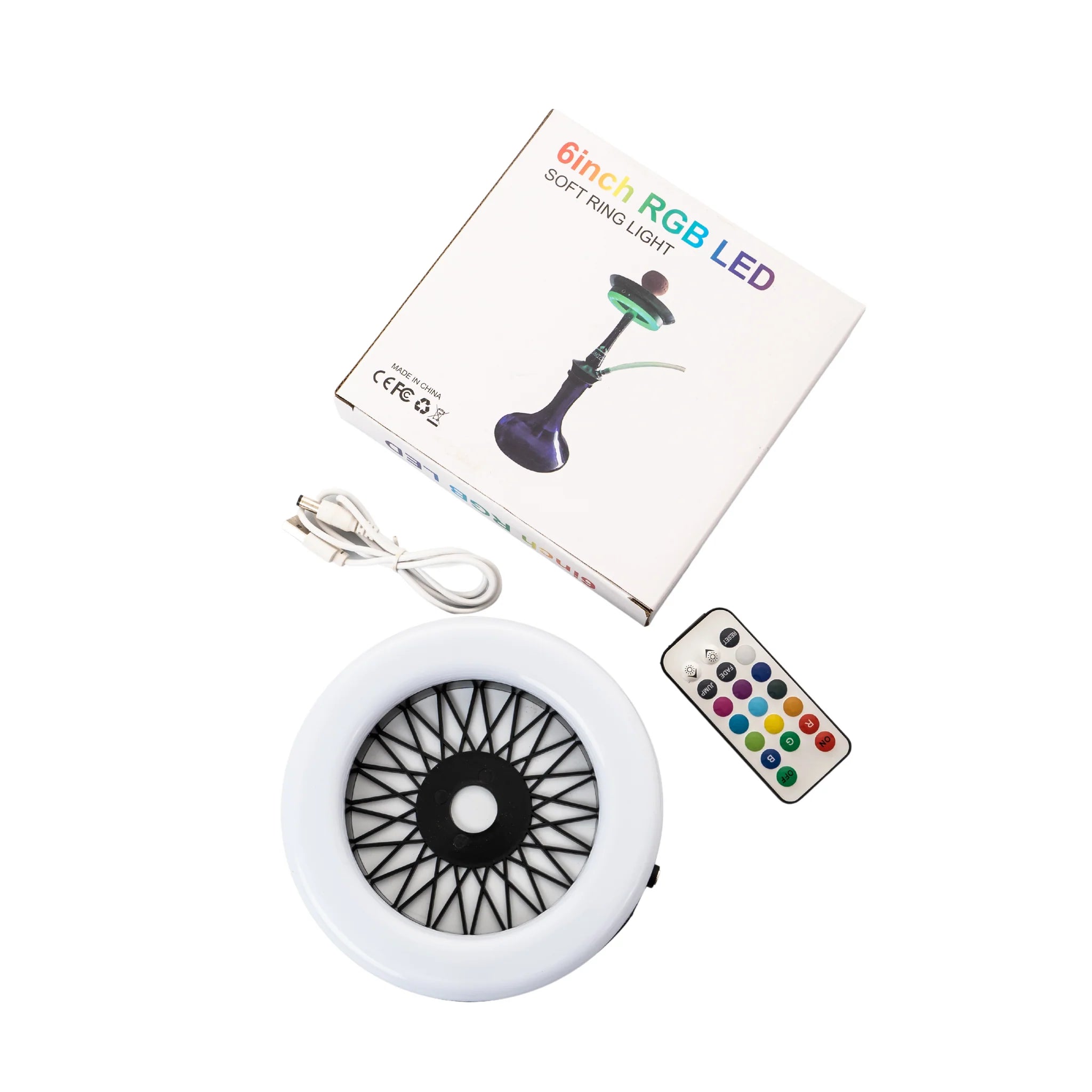 6-Inch RGB Hookah LED Ring Light