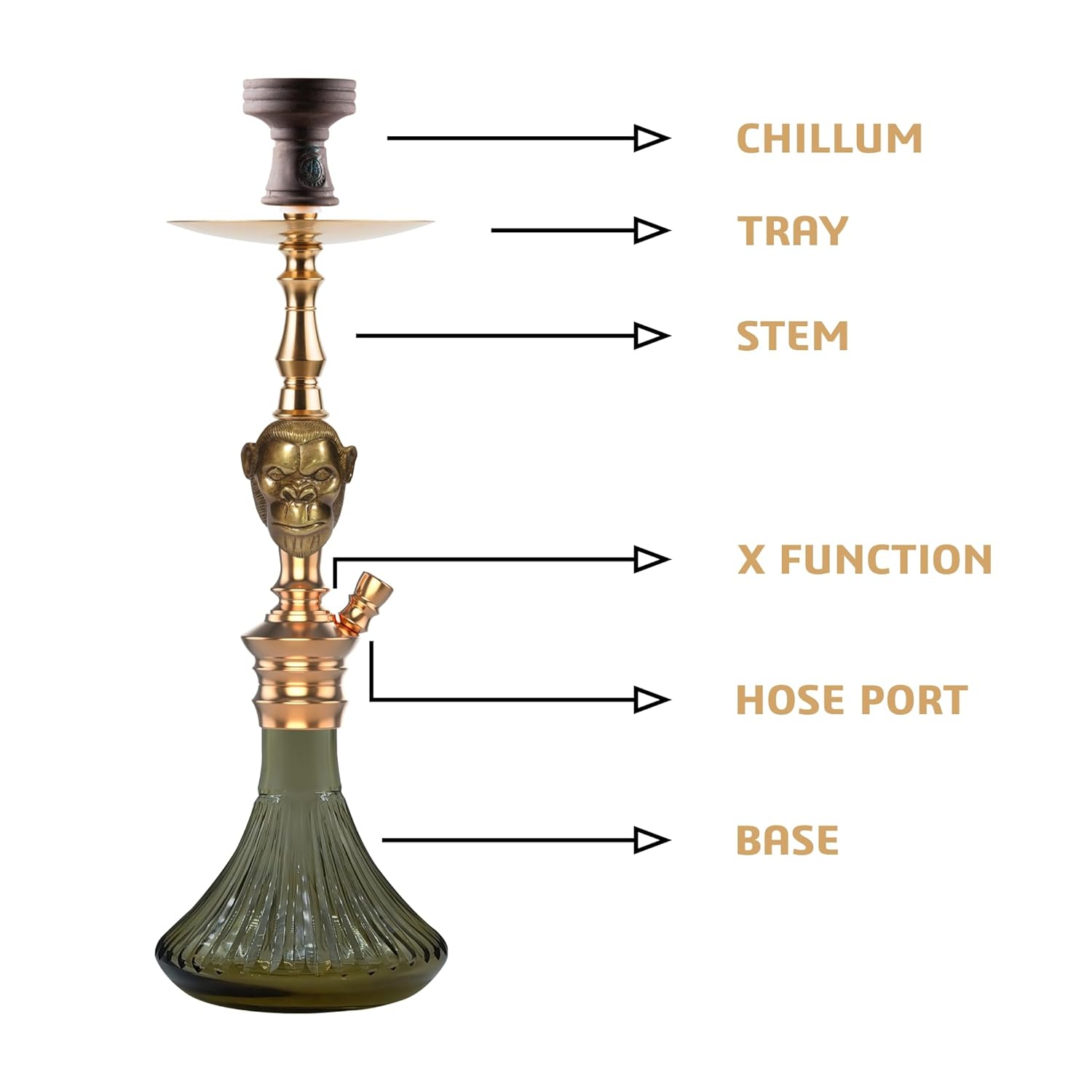 COCOYAYA Bohemian Series Kong Hookah - Gold
