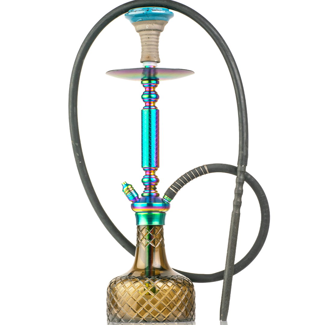 COCOYAYA Valencia Hookah - Rainbow Stem & Grey Base