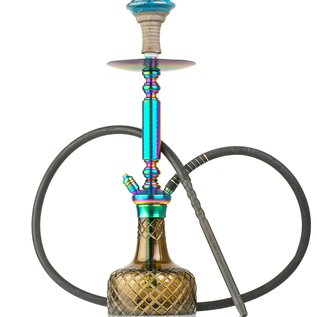 COCOYAYA Valencia Hookah - Rainbow Stem & Grey Base