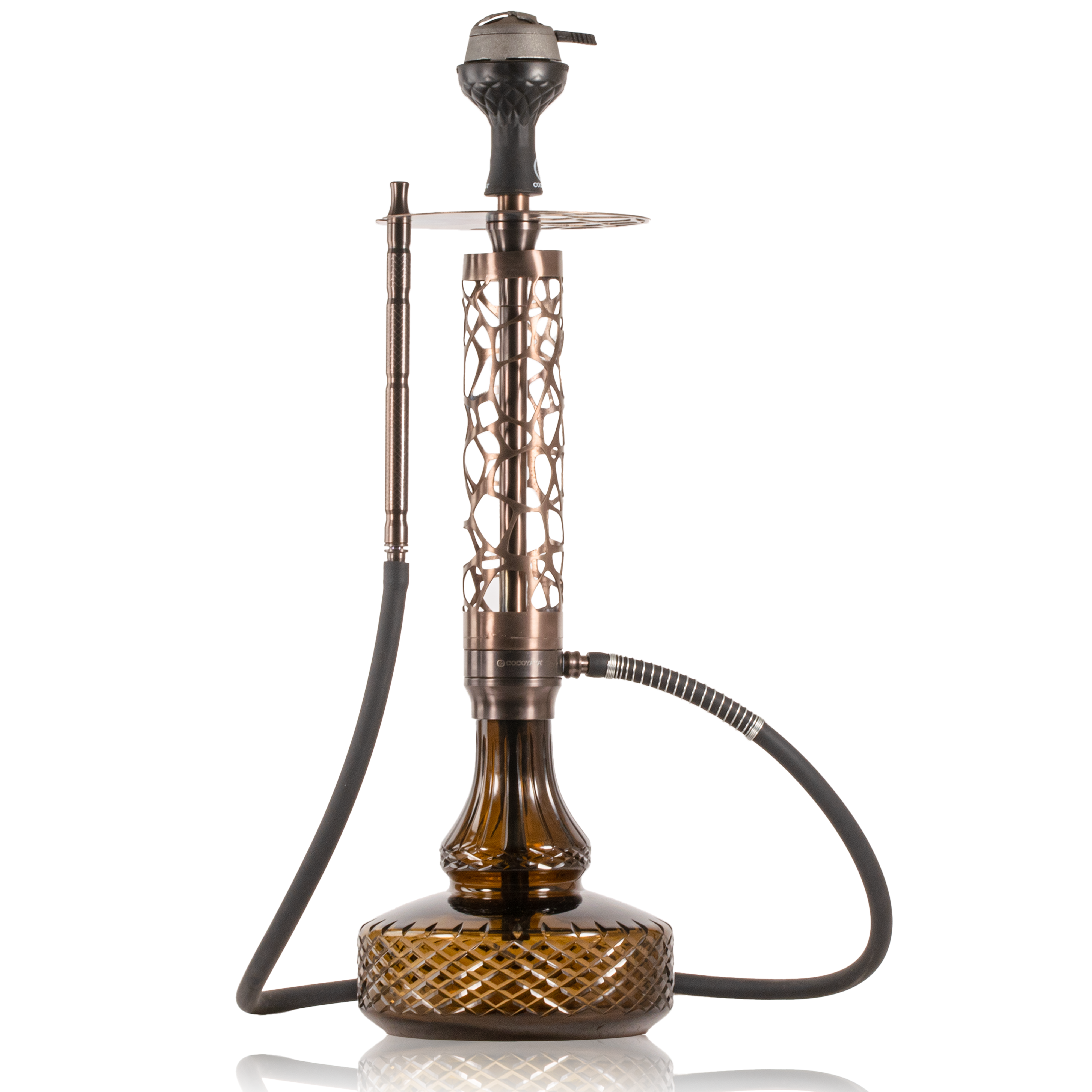 COCOYAYA Almavi Hookah (Ferro Series) with Bag - Bronze Stem & Brown Base
