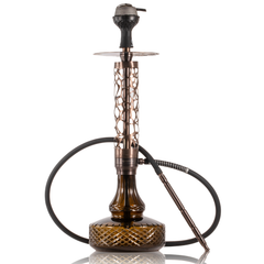 COCOYAYA Almavi Hookah (Ferro Series) with Bag - Bronze Stem & Brown Base