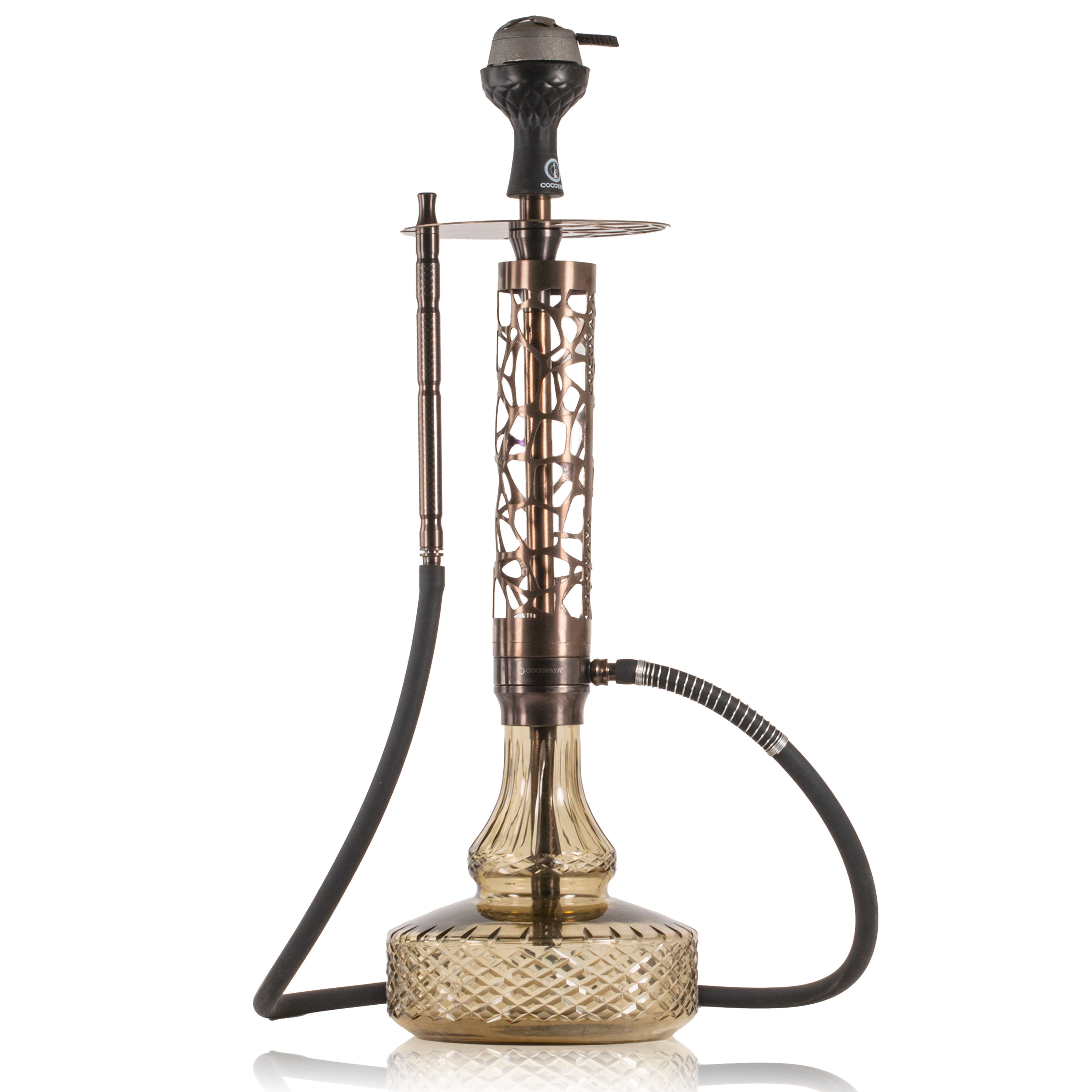 COCOYAYA Almavi Hookah (Ferro Series) with Bag - Bronze Stem & Grey Base