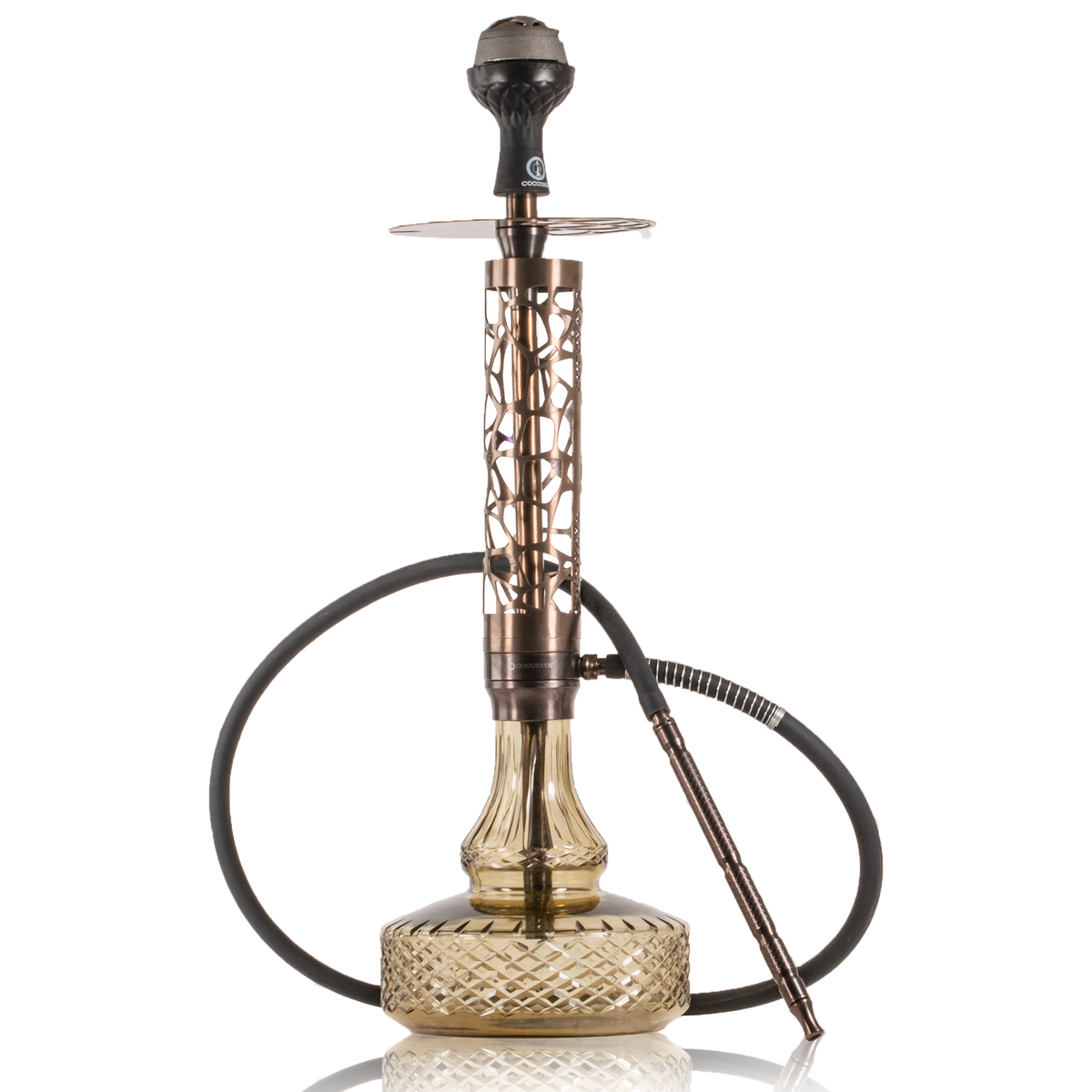COCOYAYA Almavi Hookah (Ferro Series) with Bag - Bronze Stem & Grey Base