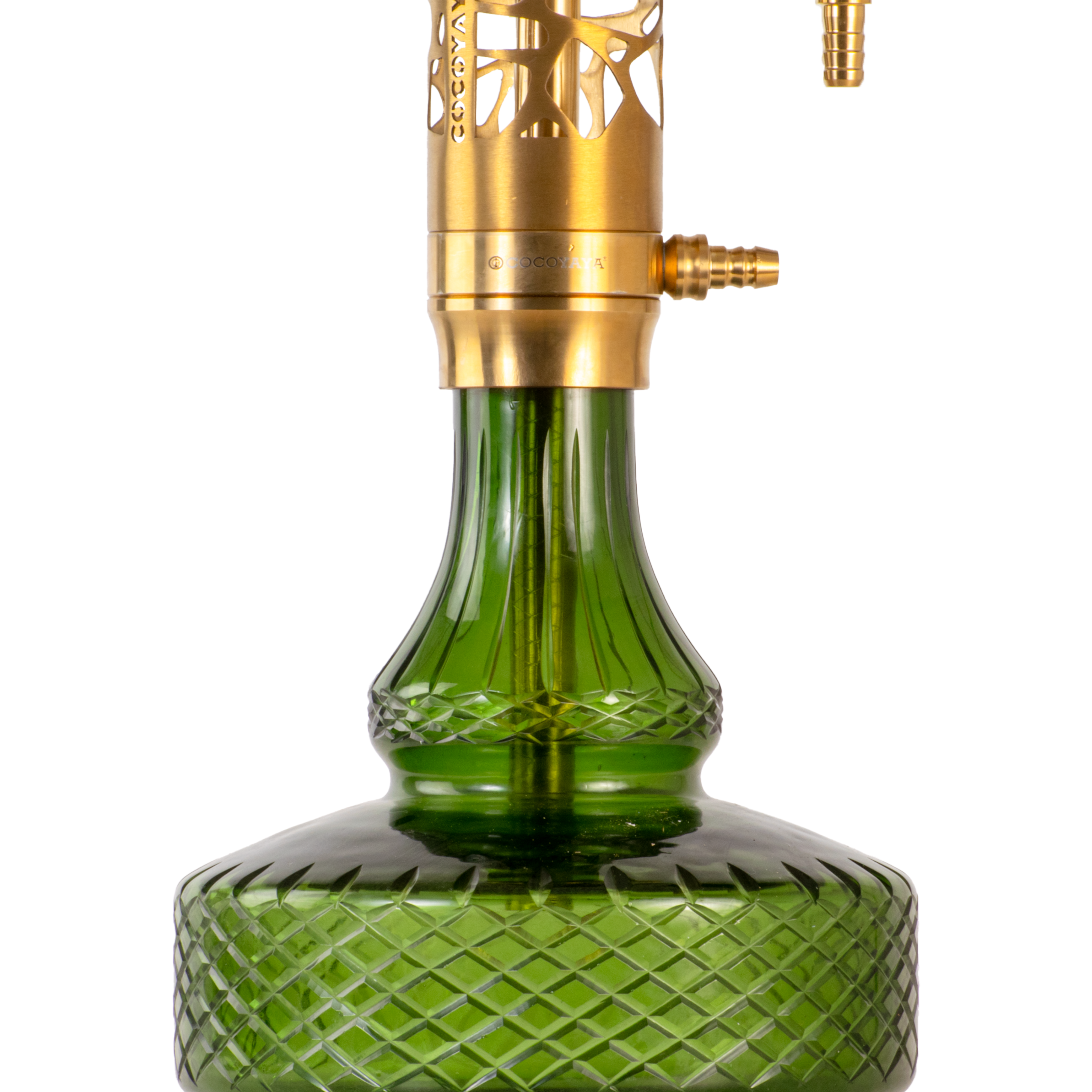COCOYAYA Almavi Hookah (Ferro Series) - Gold Stem & Emerald Green Base