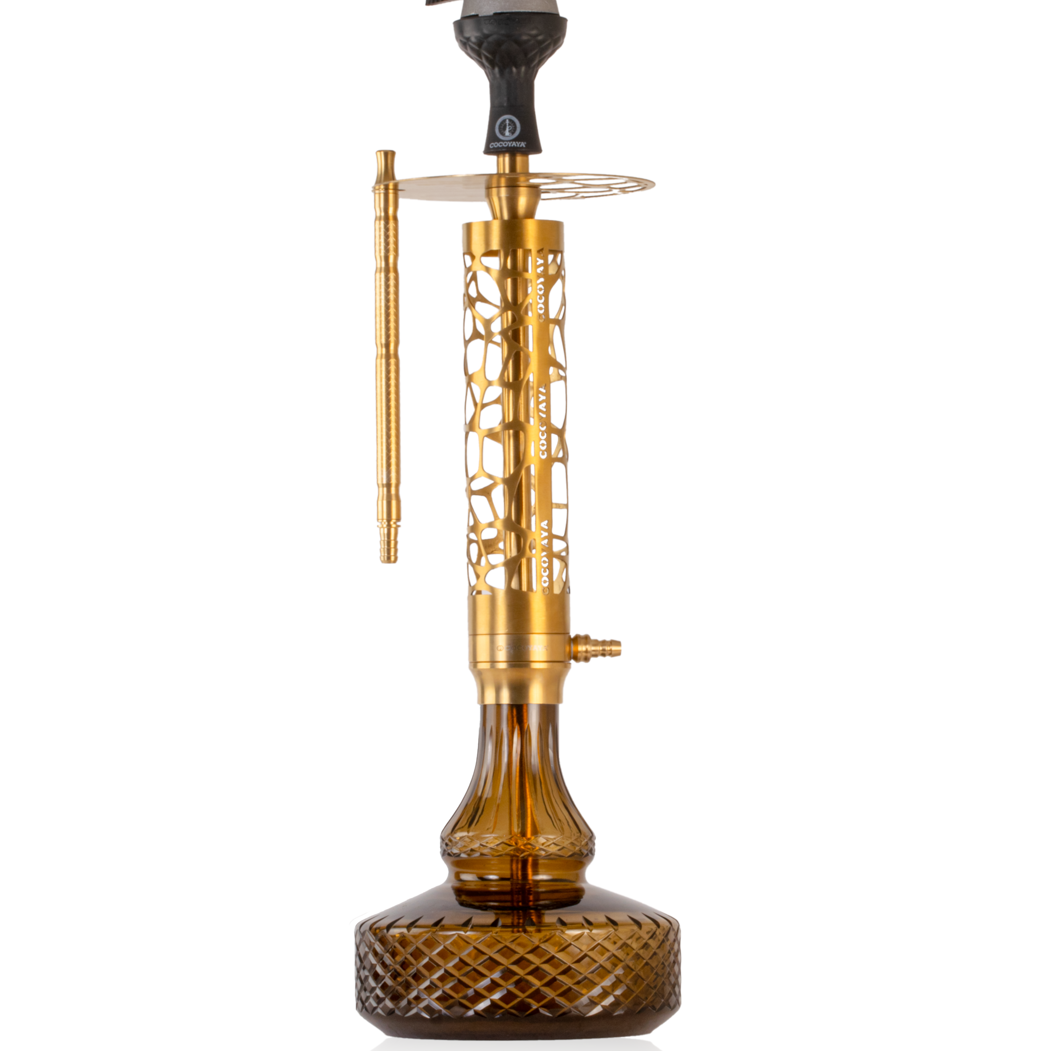 COCOYAYA Almavi Hookah (Ferro Series) - Gold Stem & Brown Base