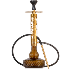 COCOYAYA Almavi Hookah (Ferro Series) - Gold Stem & Brown Base