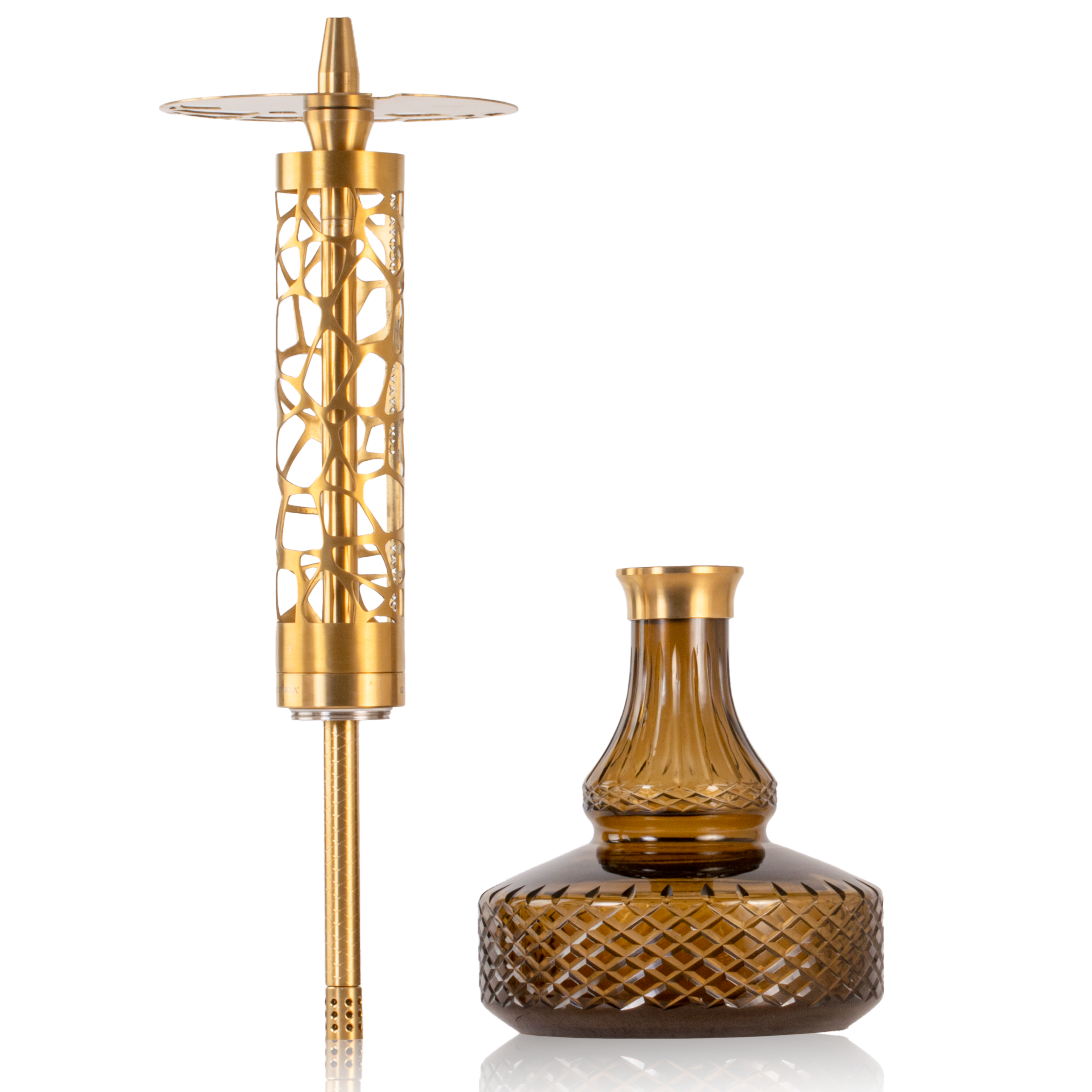 COCOYAYA Almavi Hookah (Ferro Series) - Gold Stem & Brown Base