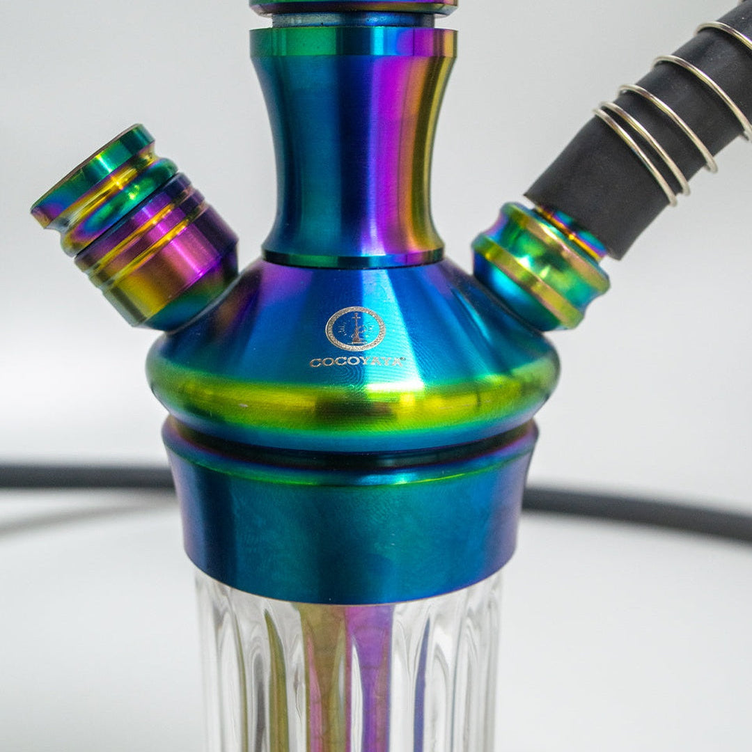COCOYAYA Barcelona Hookah - Rainbow & Transparent Base