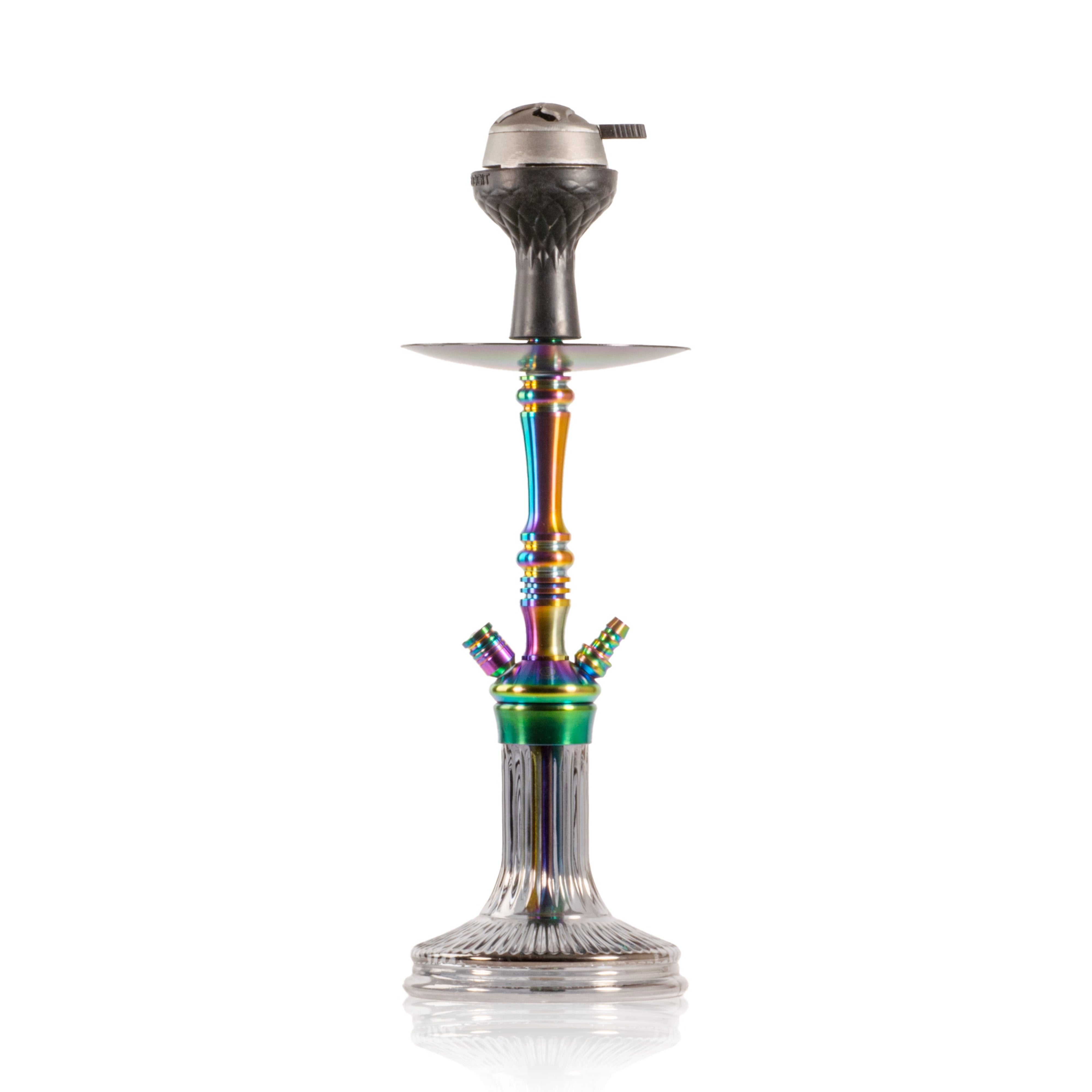 COCOYAYA Barcelona Hookah with Bag - Rainbow Stem & Grey Base