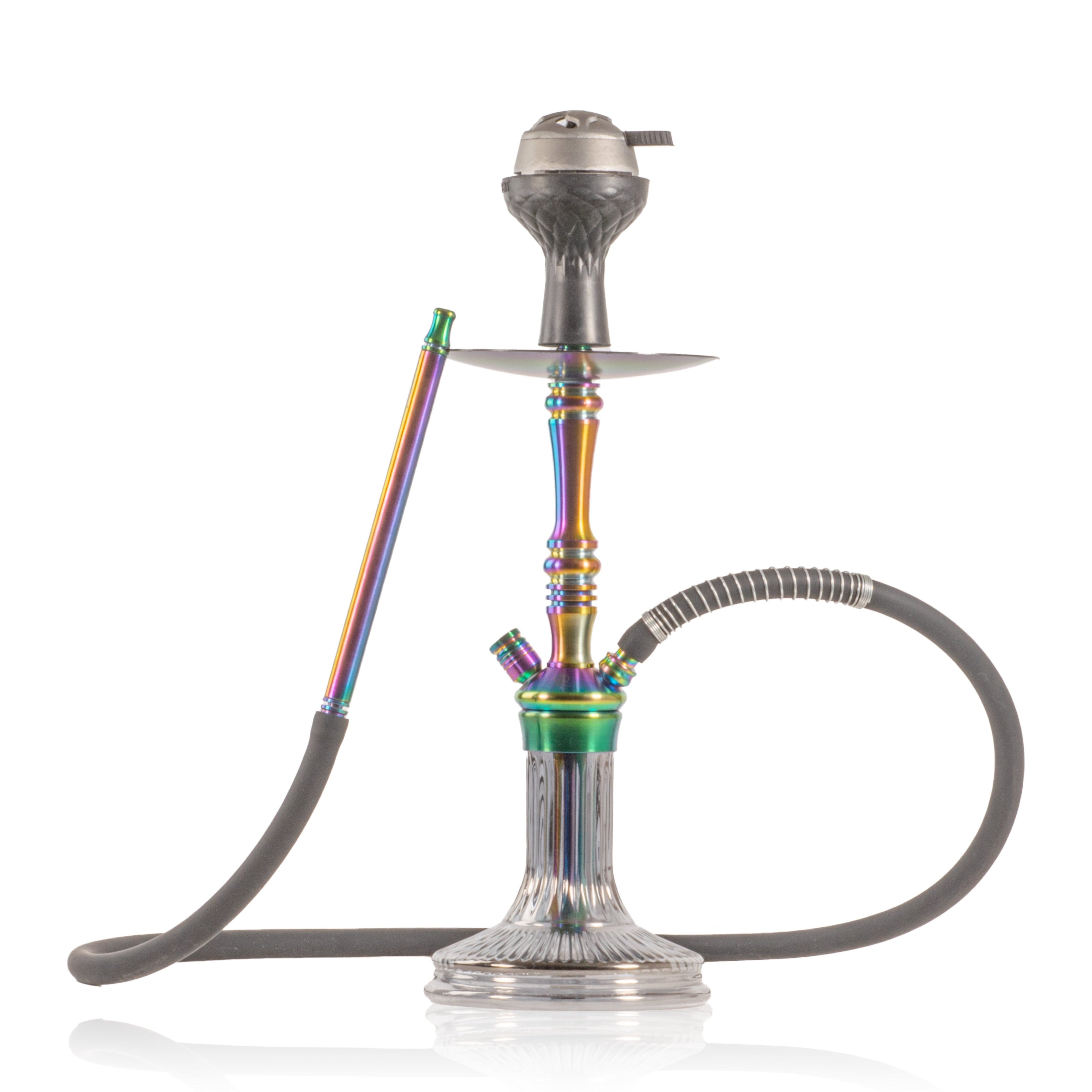 COCOYAYA Barcelona Hookah with Bag - Rainbow Stem & Grey Base