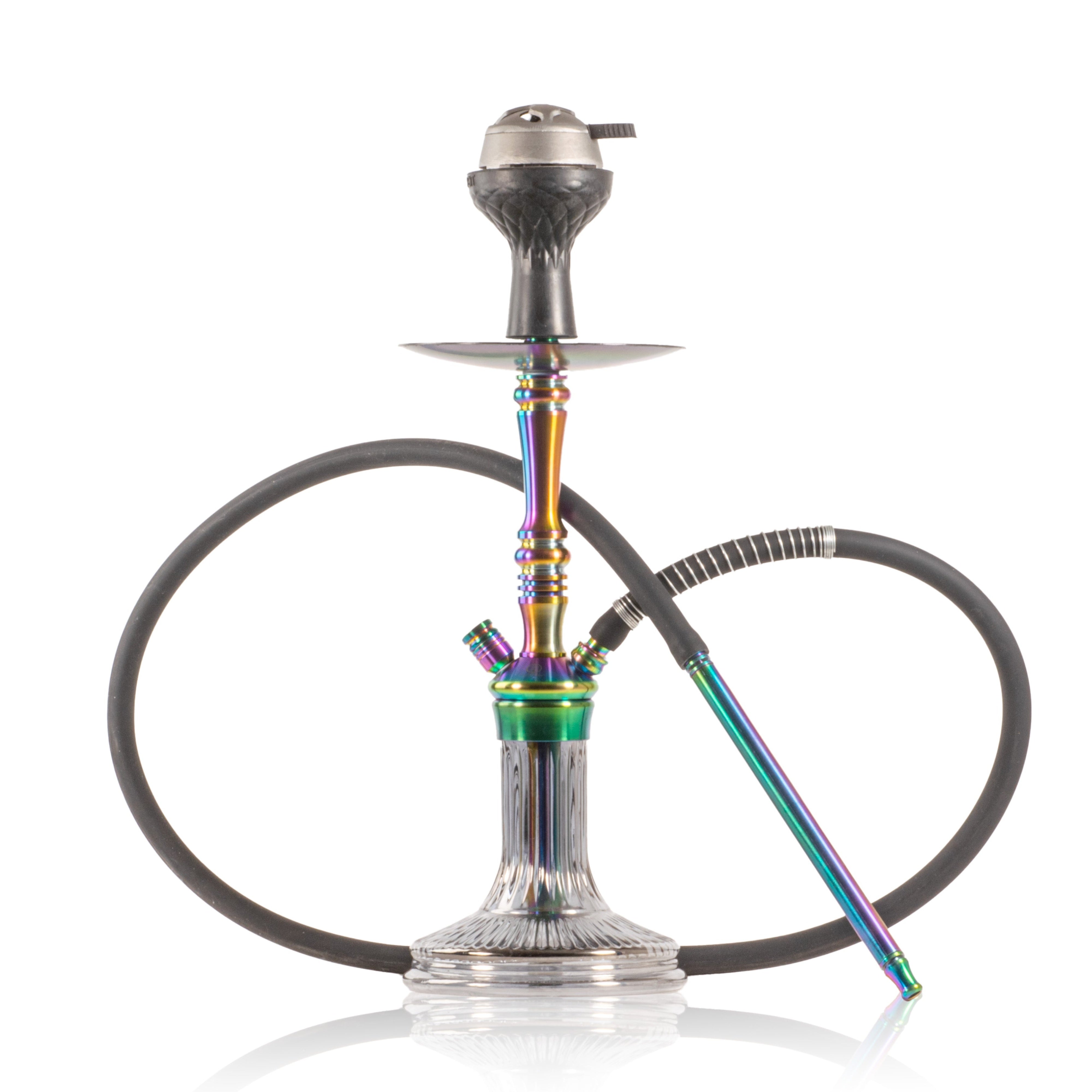 COCOYAYA Barcelona Hookah with Bag - Rainbow Stem & Grey Base