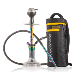 COCOYAYA Barcelona Hookah with Bag - Rainbow Stem & Grey Base