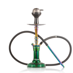 COCOYAYA Barcelona Hookah with Bag - Rainbow Stem & Green Base
