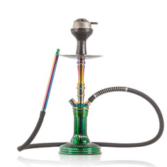 COCOYAYA Barcelona Hookah with Bag - Rainbow Stem & Green Base