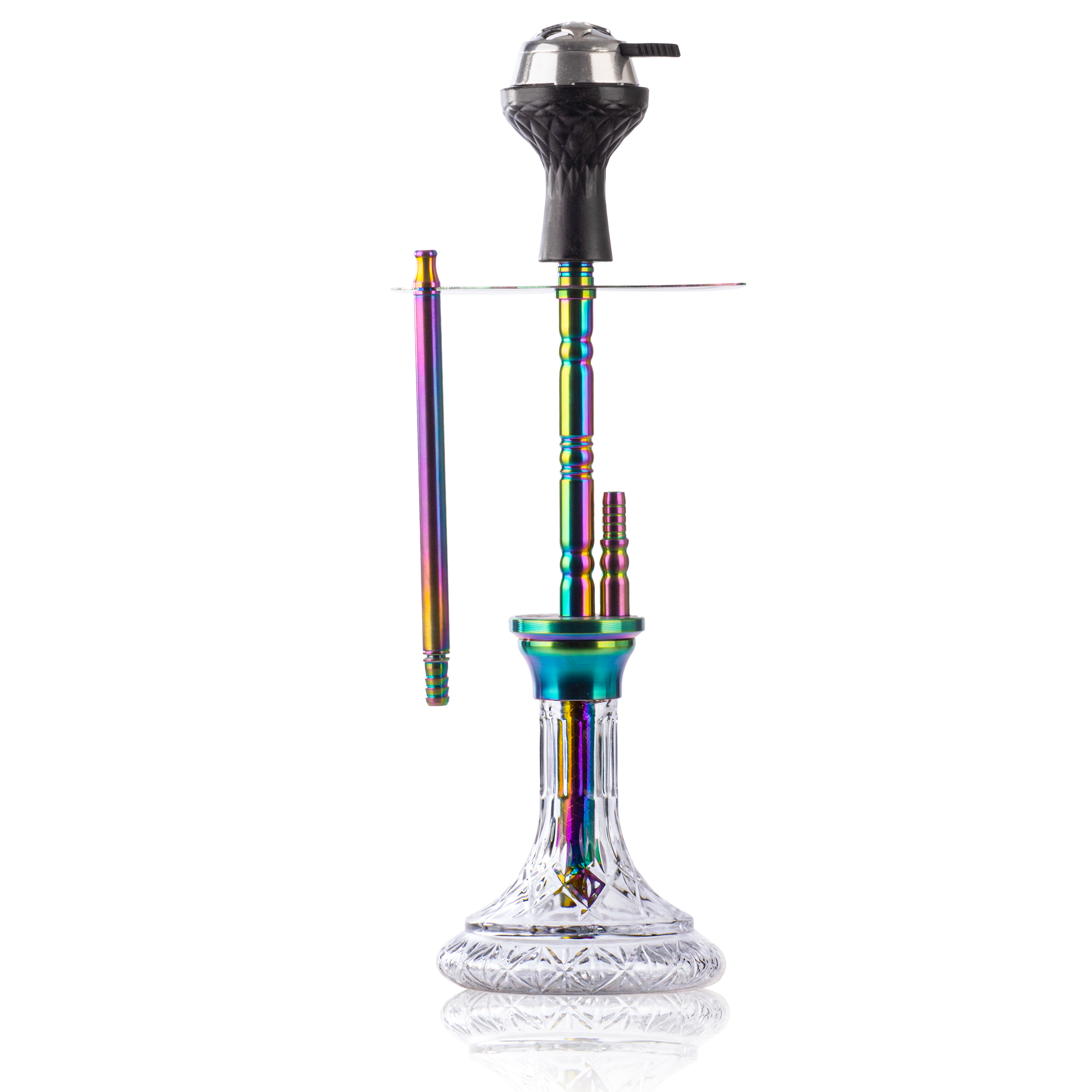 COCOYAYA Boro Bora Hookah with Bag - Rainbow Stem & Transparent Base