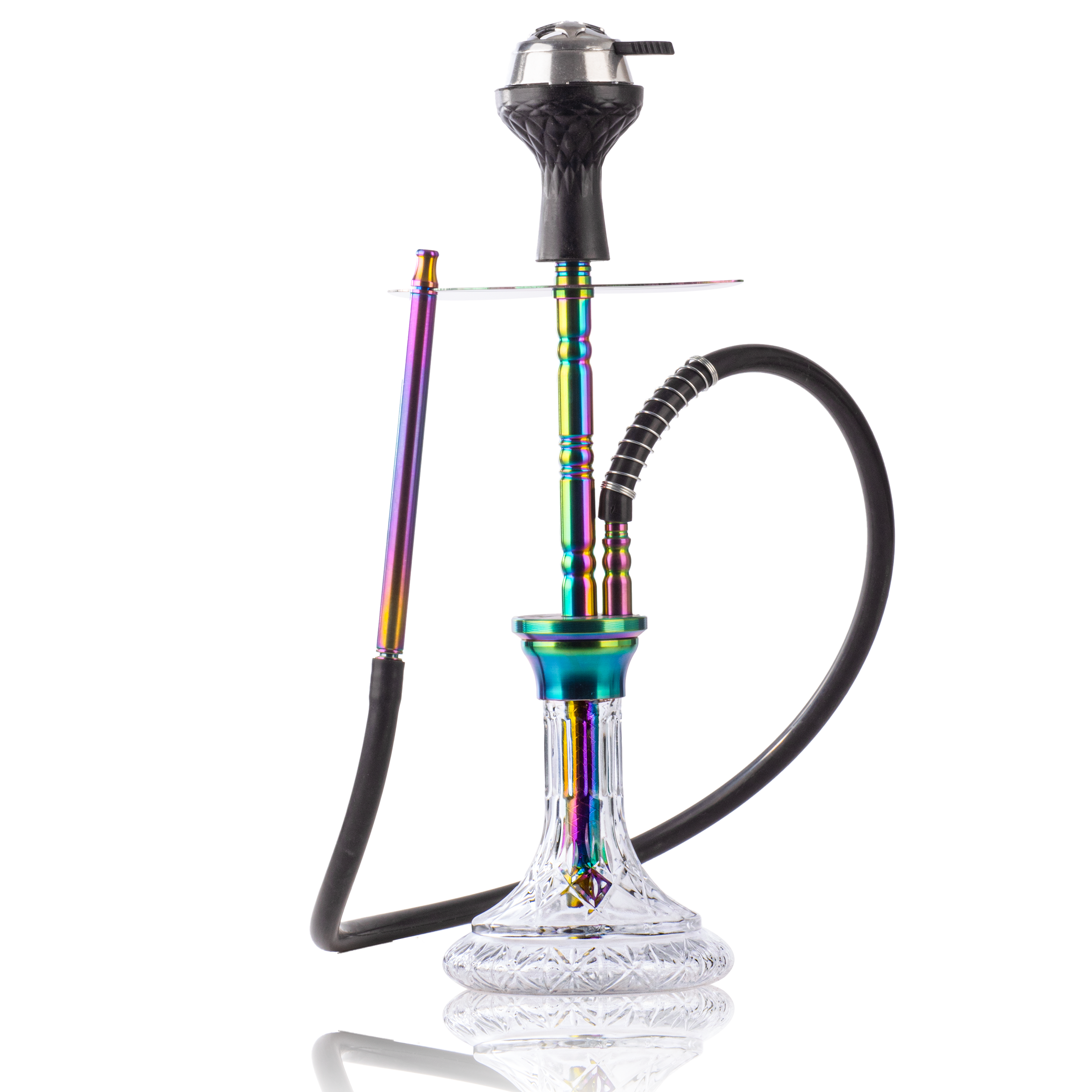COCOYAYA Boro Bora Hookah with Bag - Rainbow Stem & Transparent Base