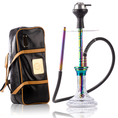 COCOYAYA Boro Bora Hookah with Bag - Rainbow Stem & Transparent Base