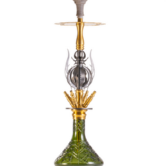 COCOYAYA Caesar 4 Pipe Hookah - Gold Stem & Green Base