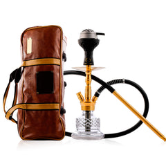 COCOYAYA Coco Mini Hookah with Camel Bag - Gold Stem & Transparent Base