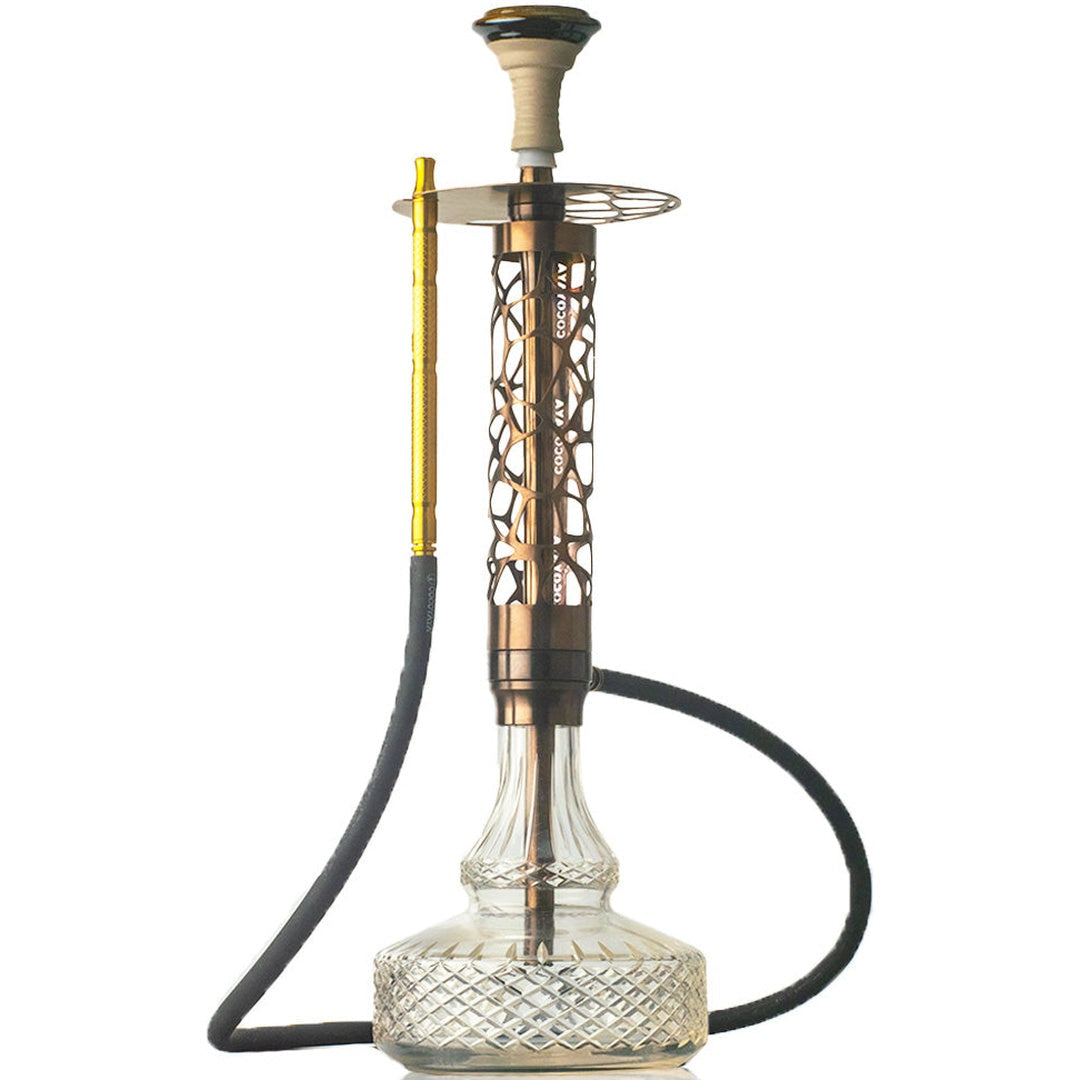 COCOYAYA Almavi Hookah (Ferro Series) - Bronze Stem & Transparent Base