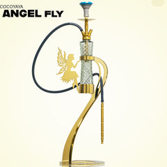 COCOYAYA Angel Fly Hookah - Golden Wings & Transparent Bottle