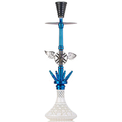 COCOYAYA Amara 4 Pipe Hookah - Rainbow Stem & White Base
