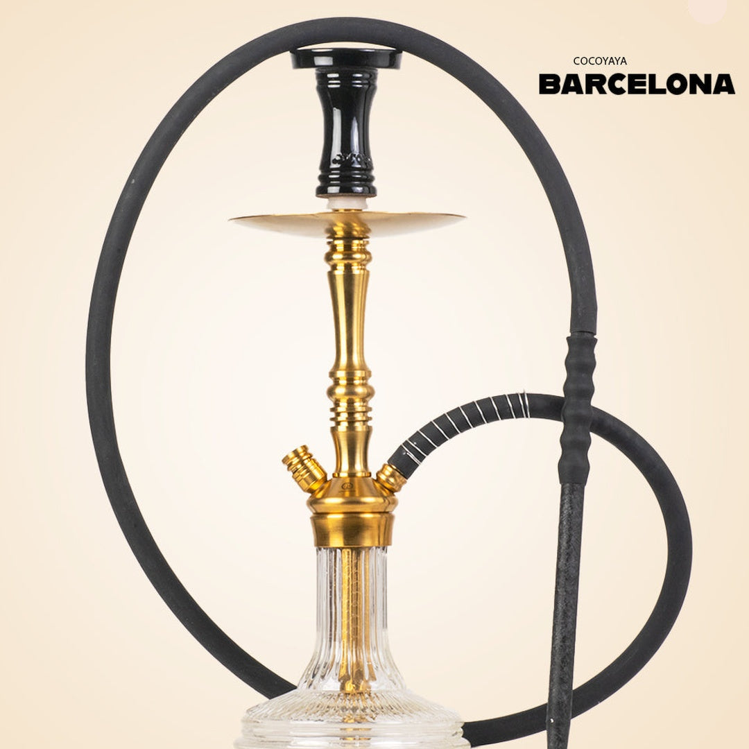 COCOYAYA Barcelona Hookah - Golden & Transparent Base