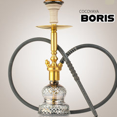 COCOYAYA Boris Hookah - Golden Stem & Cut Glass Base