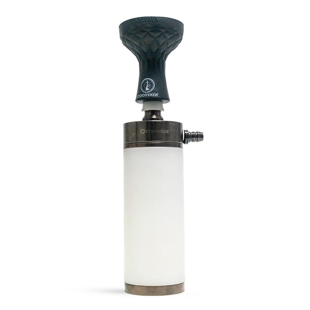 COCOYAYA Car-O-Bar Hookah with Bag - Bronze Stem (White Base)