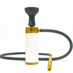COCOYAYA Car-O-Bar Hookah with Bag - Gold Stem (White Base)