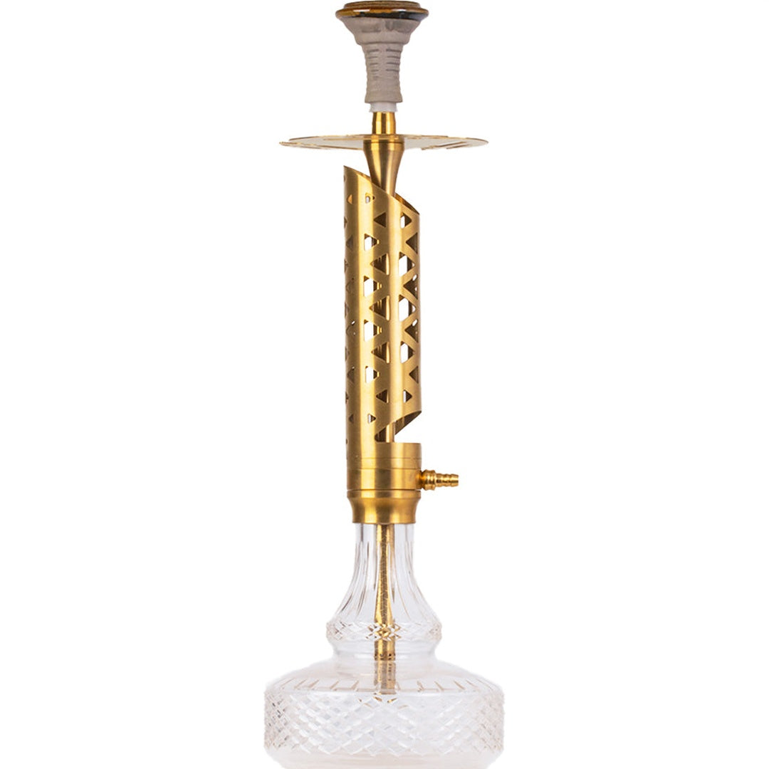 COCOYAYA Crucio Hookah (Ferro Series) - Gold Stem & Transparent Base