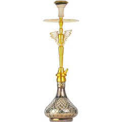 COCOYAYA Falcon Hookah (Angel Series) - Gold Stem & Cut Glass Base