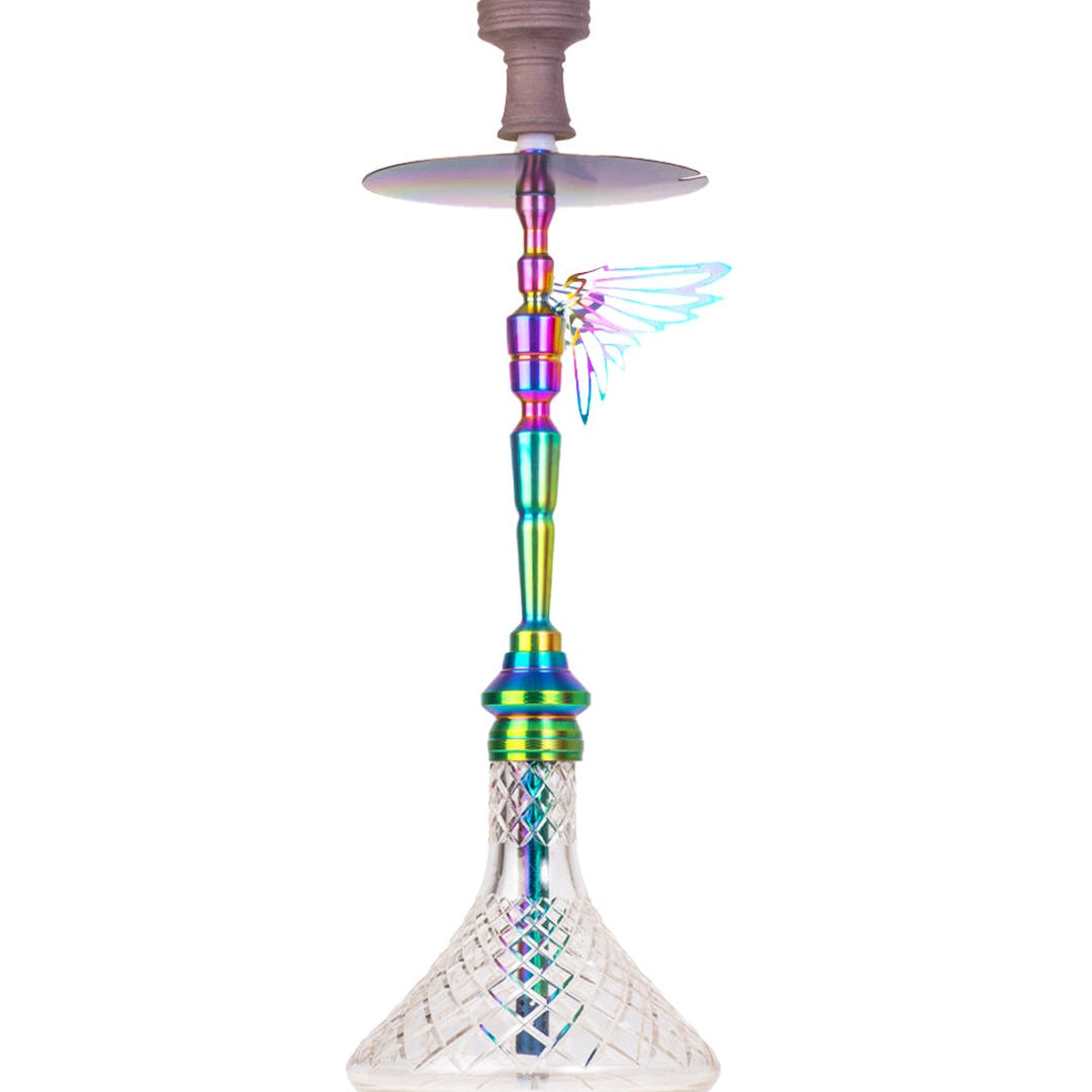 COCOYAYA Falcon Hookah (Angel Series) - Rainbow Stem & Gold Base