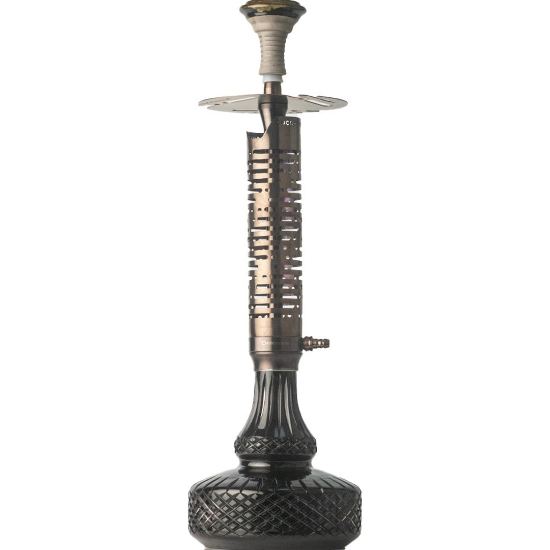 COCOYAYA Vivanta Hookah (Ferro Series) - Gold Stem & Crackle Glass Base