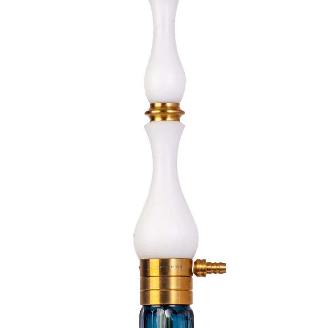 COCOYAYA Ghazi Hookah - Golden Stem & Blue Base