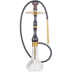 COCOYAYA Ghazi Hookah - Golden Stem & Transparent Base