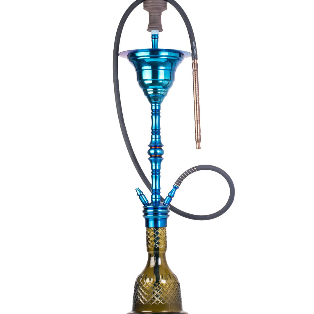 COCOYAYA Gamaliya Persia Hookah - Blue Stem & Grey Base