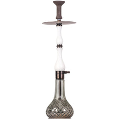 COCOYAYA Ghazi Hookah - White Bronze Stem & Cut Glass Base