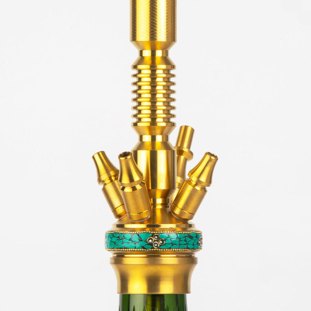COCOYAYA Great King Hookah - Gold Stem (Green Base)
