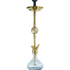 COCOYAYA Great King 4 Stripe Hookah - Gold Stem (Crackle Base)