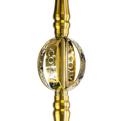 COCOYAYA Great King 4 Stripe Hookah - Gold Stem (Crackle Base)