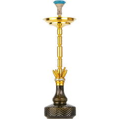 COCOYAYA Great King Hookah - Gold Stem (Black Base)