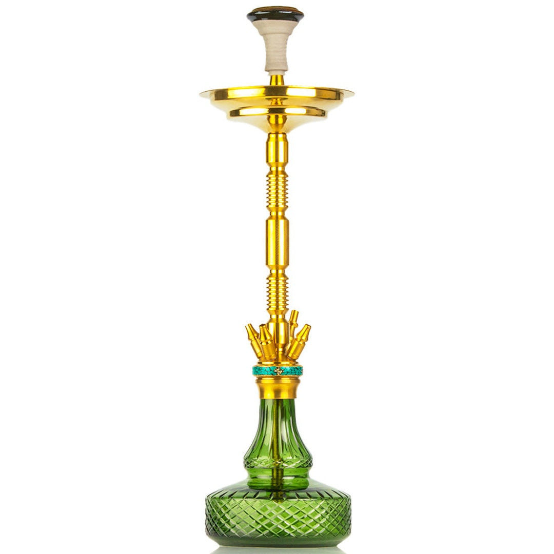 COCOYAYA Great King Hookah - Gold Stem (Green Base)