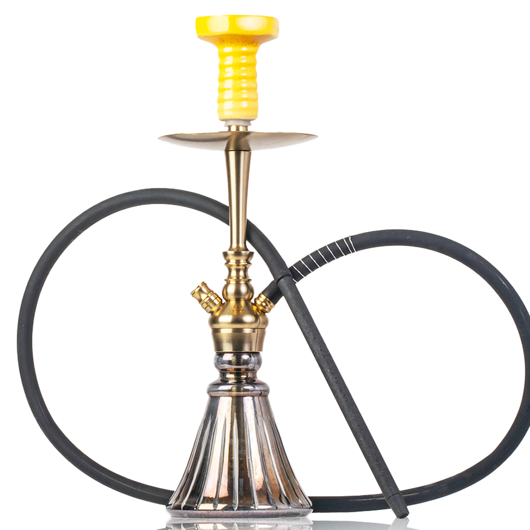 COCOYAYA Izzy Hookah - Gold Stem & Grey Base