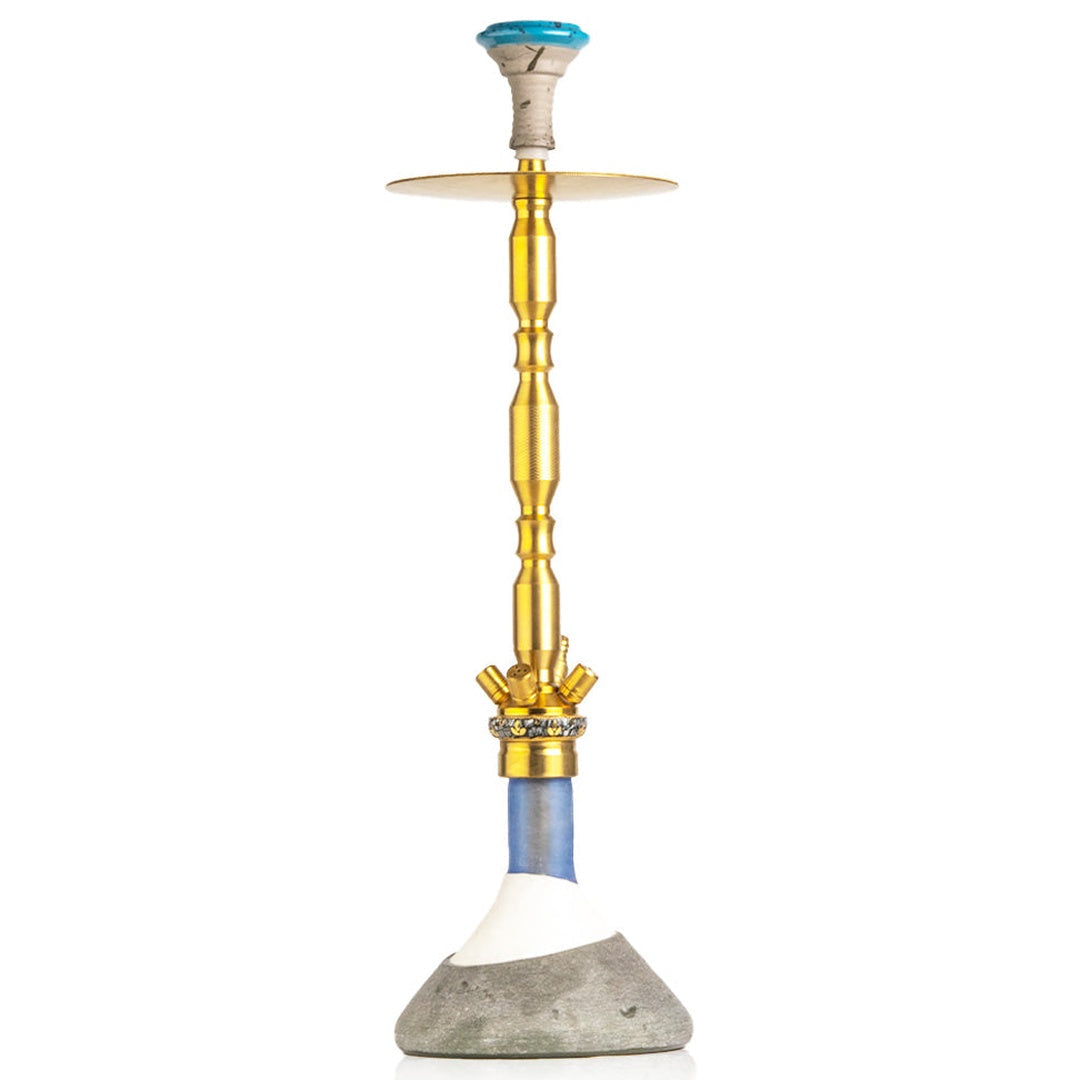 COCOYAYA King Series Hookah - Gold Stem (Ceramic Base & Printed Plate)