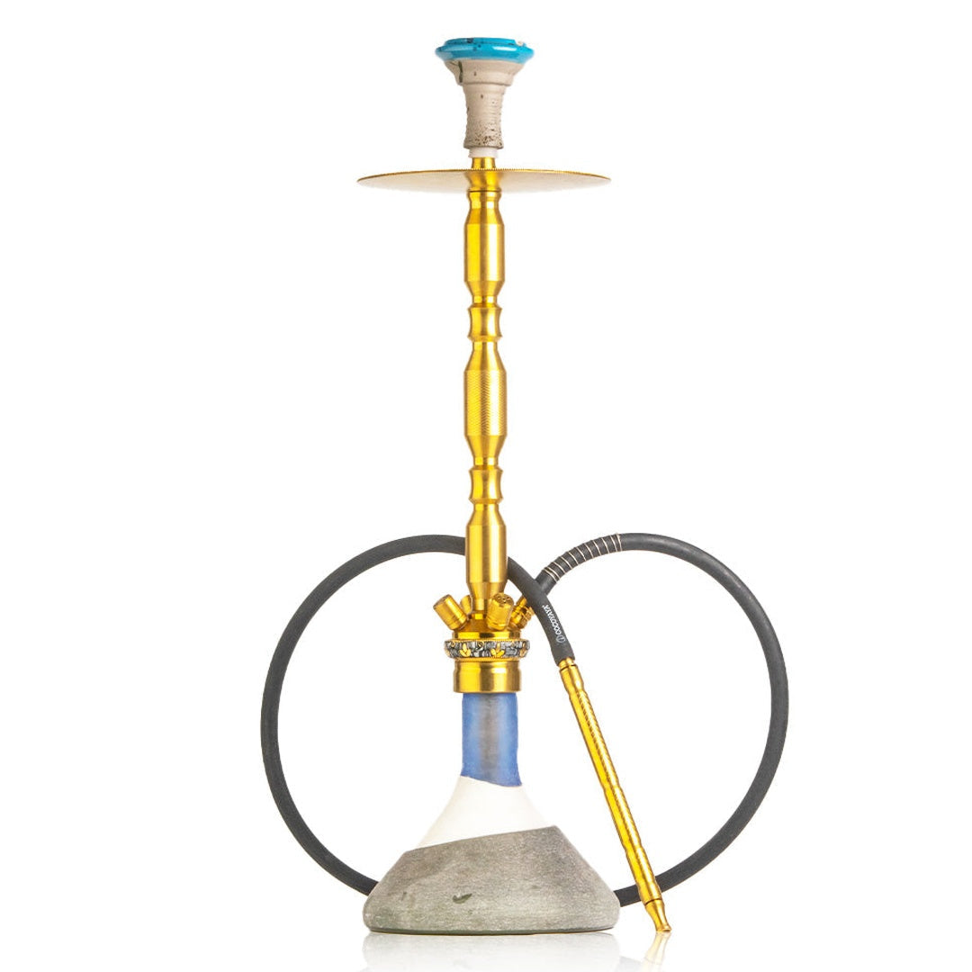 COCOYAYA King Series Hookah - Gold Stem (Ceramic Base & Printed Plate)