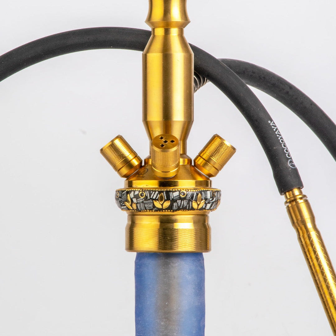 COCOYAYA King Series Hookah - Gold Stem (Ceramic Base & Printed Plate)