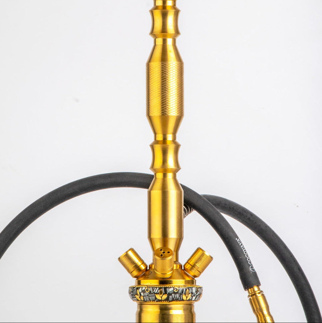 COCOYAYA King Series Hookah - Gold Stem (Ceramic Base & Printed Plate)